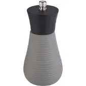 Aps 40558 Salzmühle ELEMENT, Beton/Holz (Rubberwood), Mahlwerk Kohlenstoffstahl, Ø 7,5 cm, Höhe 15,5 cm, grau/schwarz