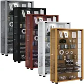 Hioshop Sammel Stand Vitrine Holz Glas Lumo Mini