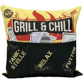 Hergo OUTDOOR-Kissen,Grill & Chill, bedruckt mit 3 Taschen zum Befüllen