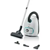 Bosch Bodenstaubsauger BGD41HYG Weiss PowerProtect System mit Fugendüse Möbelbürste Polsterbürste Teleskoprohr