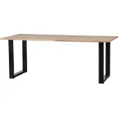 Woood Tablo Esstisch Aus Eichenholz, U-Tischbein, Braun, 220 X 90 Cm