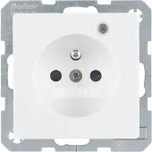 Berker 6765096089 Steckdose mit Schutzkontaktstift und Kontroll-LED polarweiß samt Q.1/Q.3