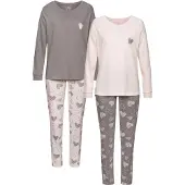 Vivance Pyjama pink Gr. 32/34 für Damen. Mit Rundhals. Loose Fit. Nachhaltig.