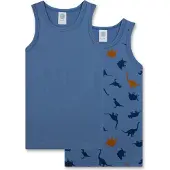 Sanetta Unterhemd "Unterhemd 2er Pack", Jungen, Gr. 140, N-Gr, blau, Obermaterial: 95% Baumwolle CO. 5% Elasthan EL., Unterhemden Unterhemd