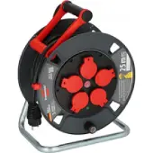 Brennenstuhl 9231250100, Schwarz, Rot, Kunststoff, 5 AC-Ausgänge, Gerade, 25 m, IP44