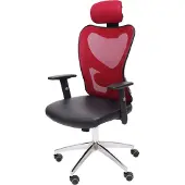 Mendler Profi-Bürostuhl Pamplona, Chefsessel Drehstuhl Schreibtischstuhl, Kunstleder rot
