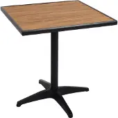 Mendler Gartentisch MCW-J95, Balkontisch Bistrotisch, Gastronomie Outdoor-Beschichtung Alu Holzoptik schwarz, teak braun