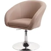 Mendler Esszimmerstuhl MCW-F19, Küchenstuhl Stuhl Drehstuhl Loungesessel, drehbar höhenverstellbar Kunstleder taupe