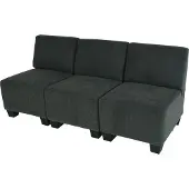 Mendler Modular 3-Sitzer Sofa Couch Moncalieri, Stoff/Textil anthrazit-grau, ohne Armlehnen