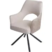 MCW Esszimmerstuhl MCW-K30, Küchenstuhl Lehnstuhl, drehbar Auto-Position, Stoff/Textil MVG creme