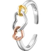 Engelsrufer Silberring "With Love - Herzensangelegenheit Tricolor", rosa (silberfarben, gelbgoldfarben, roségoldfarben), Fingerringe, Damen, 1,6 g, Silber 925 (Sterlingsilber), Silberring