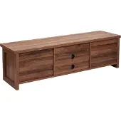 Mendler TV-Rack MCW-K75, Fernsehtisch TV-Board, Schiebetüren Staufächer, Holz-Optik Industrial Metall 150x40x43cm braun