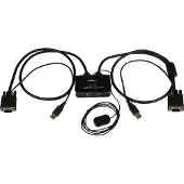 StarTech.com .com 2 Port VGA USB KVM Switch Kabel - VGA KVM Umschalter USB Powered mit Fernumschaltung, 2048 x 1536 Pixel, Schwarz