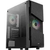 Aerocool Menace Saturn RGB, Midi Tower, PC, Schwarz, ATX, micro ATX, Mini-ITX, Acrylnitril-Butadien-Styrol (ABS), SPCC, Stahl, Multi