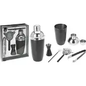 Excellent Housewares Cocktailshaker-Set - Edelstahl - 5 Teile - Mattschwarz