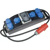 As Schwabe as-Schwabe Vollgummi-Stromverteiler CEE 400V 16A 5G2.5 auf 6x Schuko 230V IP44