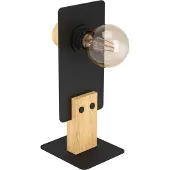 Eglo Tischlampe Bramerton, ausgefallene Nachttischlampe, Tischleuchte aus Holz und Metall, FSCM70HB, für Wohnzimmer und Schlafzimmer, E27 Fassung