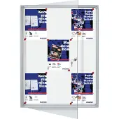 Franken Flachschaukasten 79x98x3.5cm Innenbereich magnetisch Flügeltuer Alu