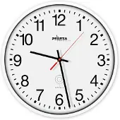 Peweta Funk-Wanduhr "ø 30 cm", Zifferblatt arabische Zahlen, Weiß