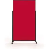 MAGNETOPLAN mobile Moderationstafel VarioPin Black, Hoch-/Querformat, 2-seitig nutzbar, B 1000 x H 1800 mm, Filz/Aluminium, rot/schwarz