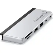 Satechi ST-HSP9P, Andocken, USB 3.2 Gen 2 (3.1 Gen 2) Type-C, 100 W, Silber, MicroSD (TransFlash), SD, 40 g