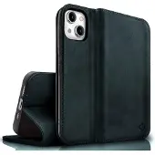 Nalia Echt Leder Flip Case Hülle mit Magnetverschluss