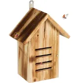 Relaxdays Marienkäferhaus, Holz, HxBxT: 25 x 18,5 x 12 cm, zum Aufhängen, Garten, Insektenhotel für Marienkäfer, natur