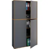 VCM Aktenschrank "Büroschrank Aktenschrank Sideboard Salia 5fach", schwarz (anthrazit), B:100cm T:33cm, Obermaterial: 100% Holz Wood., Schränke, Aktenschrank