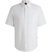 BOSS für Herren. 50537332 Regular Fit Baumwoll-Oxford-Hemd weiß (XXL), Lässig, Baumwolle, Kurzarm
