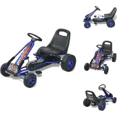 vidaXL Pedal Go-Kart mit verstellbarem Sitz Blau - Lauflernwagen & Rutsch- & Tretfahrzeuge