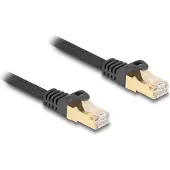 DeLOCK RJ45 Netzwerkkabel mit Geflechtmantel Cat.6A S/FTP Stecker zu Stecker 10 m schwarz, 10 m, Cat6a, S/FTP (S-STP), RJ-45, RJ-45, Schwarz