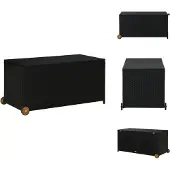 vidaXL Garten-Aufbewahrungsbox Schwarz 120x65x61 cm Poly Rattan - Gartenboxen
