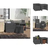 vidaXL 3-tlg. Gartenbox-Set Grau Massivholz Kiefer - Gartenboxen