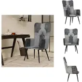 vidaXL Ohrensessel Grau Echtleder - Sessel