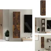 vidaXL TV-Wandschrank Räuchereiche 30,5x30x110 cm - TV-Möbel