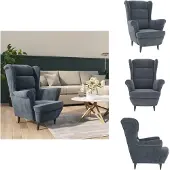 vidaXL Sessel Dunkelgrau Samt - Sessel