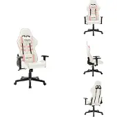 vidaXL Gaming-Stuhl Weiß und Rosa Kunstleder - Gaming-Sessel