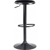 Wohnling Barhocker Schwarz Hocker ohne Lehne 58 - 79 cm Barstuhl Küchenhocker Metall 100kg Design Tresenhocker Drehbar Bistrohocker