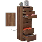 Skye Decor , Flow - Walnut, Kommode, Nussbaum, 100 % MELAMINBESCHICHTETE SPANPLATTEN, 44 x 40 x 130 cm
