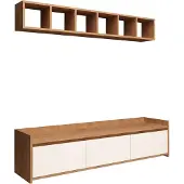 Skye Decor , Liçi, TV-Einheit, Eiche, 100 % MELAMINBESCHICHTETE SPANPLATTEN, 150 x 35 x 45 cm