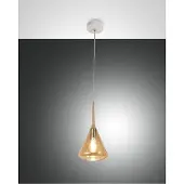 FABAS LUCE Pendelleuchte Tris E27 Ø200mm Bernstein