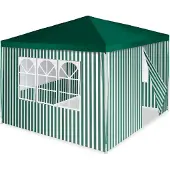 VCM Pavillon | Maße ca. 3x3 m | wasserabweisende 110g / m² PE Plane | Partyzelt | Gartenzelt mit 4 Seitenteile | Grün