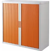 PaperFlow Rollladenschrank easyOffice, 2 Fachböden, Höhe 1040 mm, weiss / orange