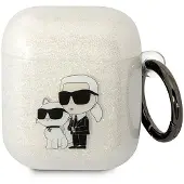 Karl Lagerfeld Etui Glitter Karl&Choupette Na Airpods 1/2 - Przezroczyste
