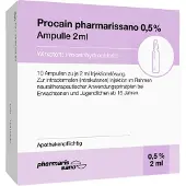 Medphano Procain pharmarissano Ampulle 0,5% 2 ml Inj.-Lsg. 10x2 Injektionslösung
