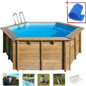Soukous Holzbecken rund Modell Vanille 2 Ø 400 x 119 cm, Komplettset