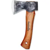 Hultafors Mini-Beil AGELSJÖN, Ovako-Kohlenstoffstahl,, Stiel aus Hickoryholz, Kopfscheide aus braunem Leder