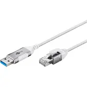 Goobay Ethernet-Kabel USB-A 3.0 auf RJ45, Slim, 3 m