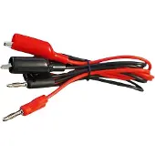 Peaktech Messleitung, 2 Stück, Bananenstecker, 4 mm - Krokodilklemme, 1.1m, 5A, Schwarz, rot