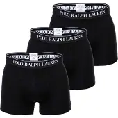 Ralph Lauren für Herren. 714835885002 3 elastische Boxershorts aus Baumwolle in Schwarz, 3er-Pack (M), Heimtextilien, Elastan